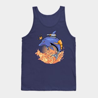 Cute Cyborg Dolphin Tank Top